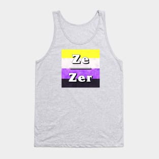 Ze-Zir Pronouns: Non-Binary Tank Top